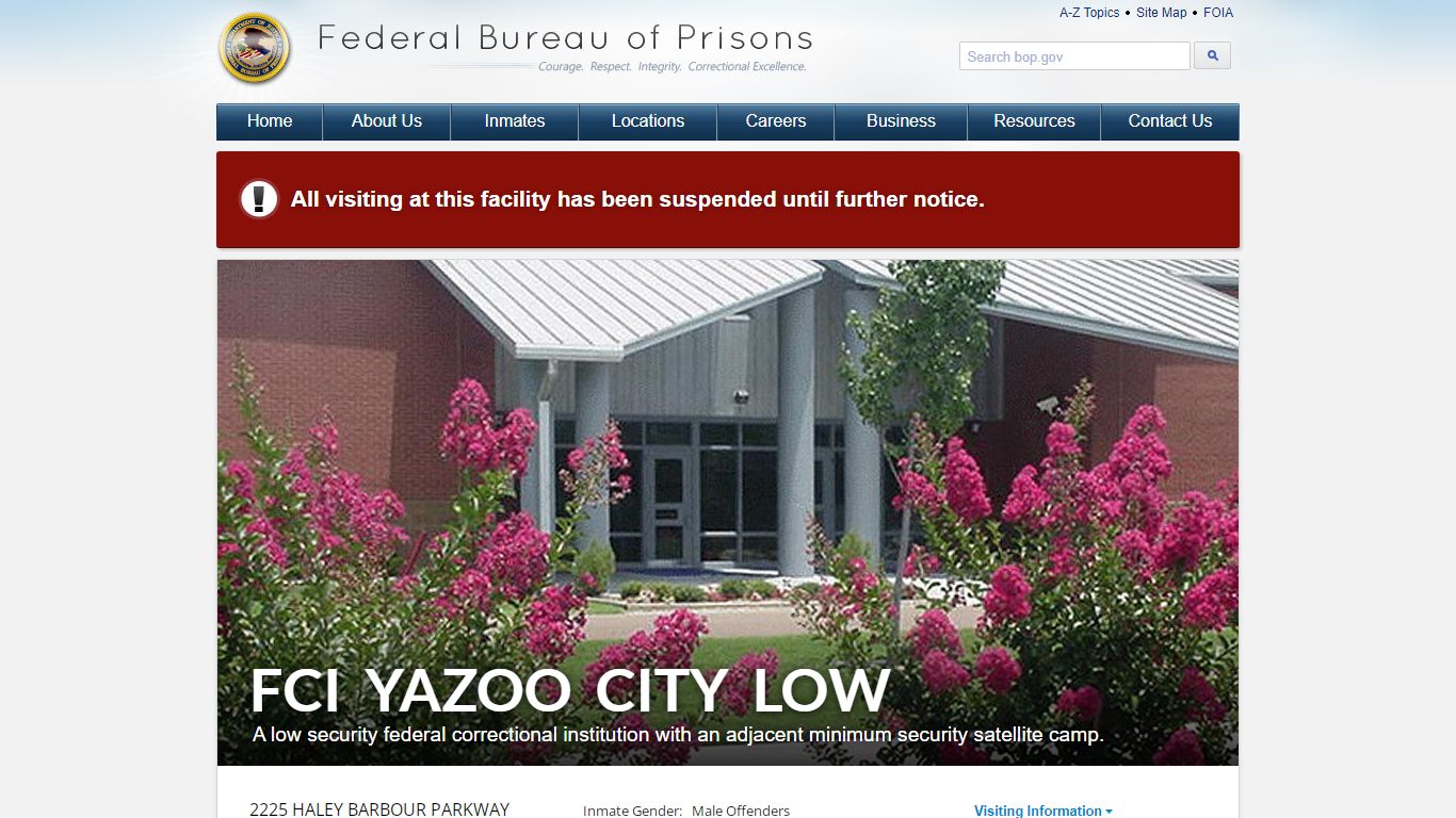 FCI Yazoo City Low - Federal Bureau of Prisons