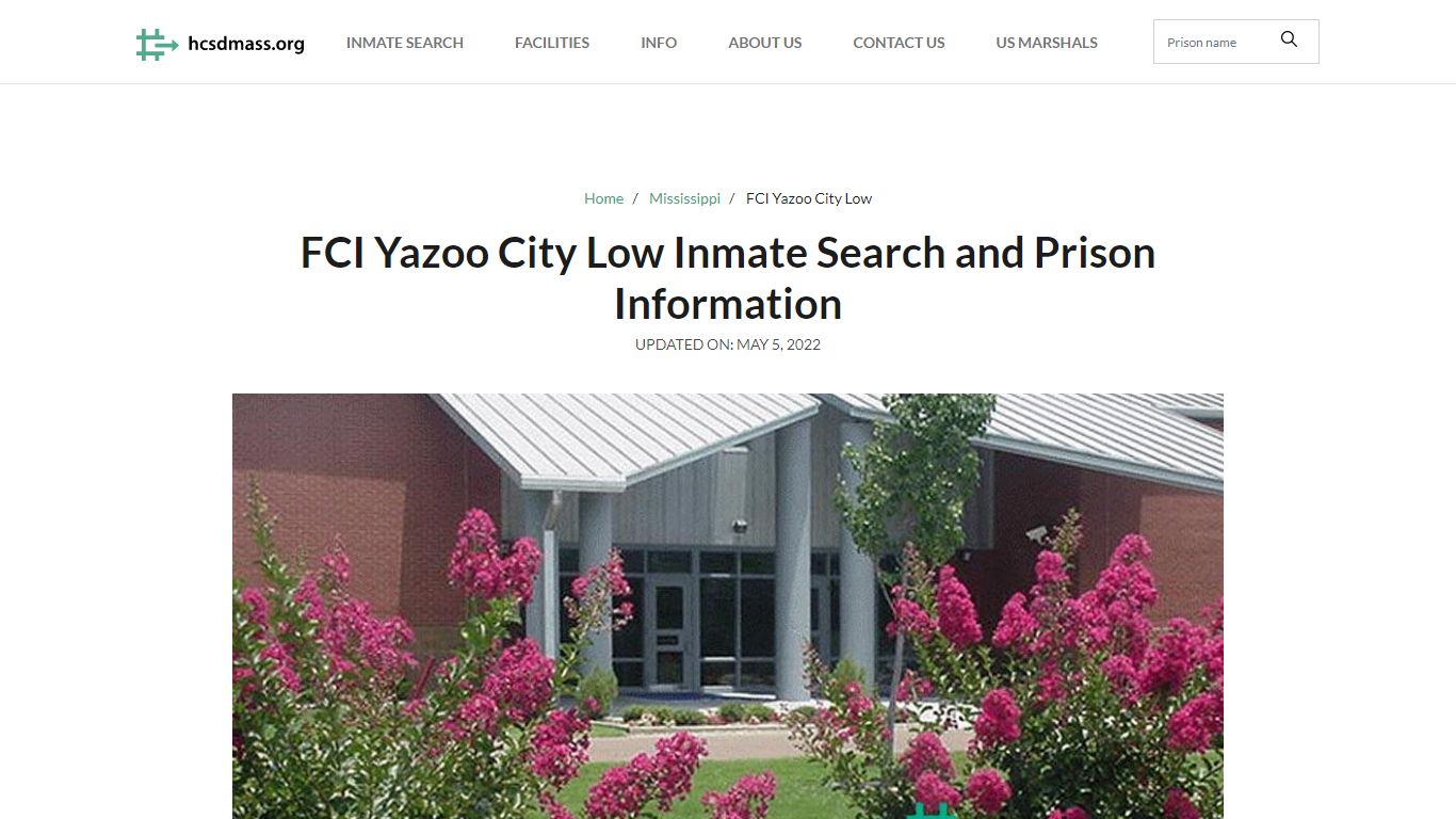 FCI Yazoo City Low Inmate Search, Visitation, Phone no ...